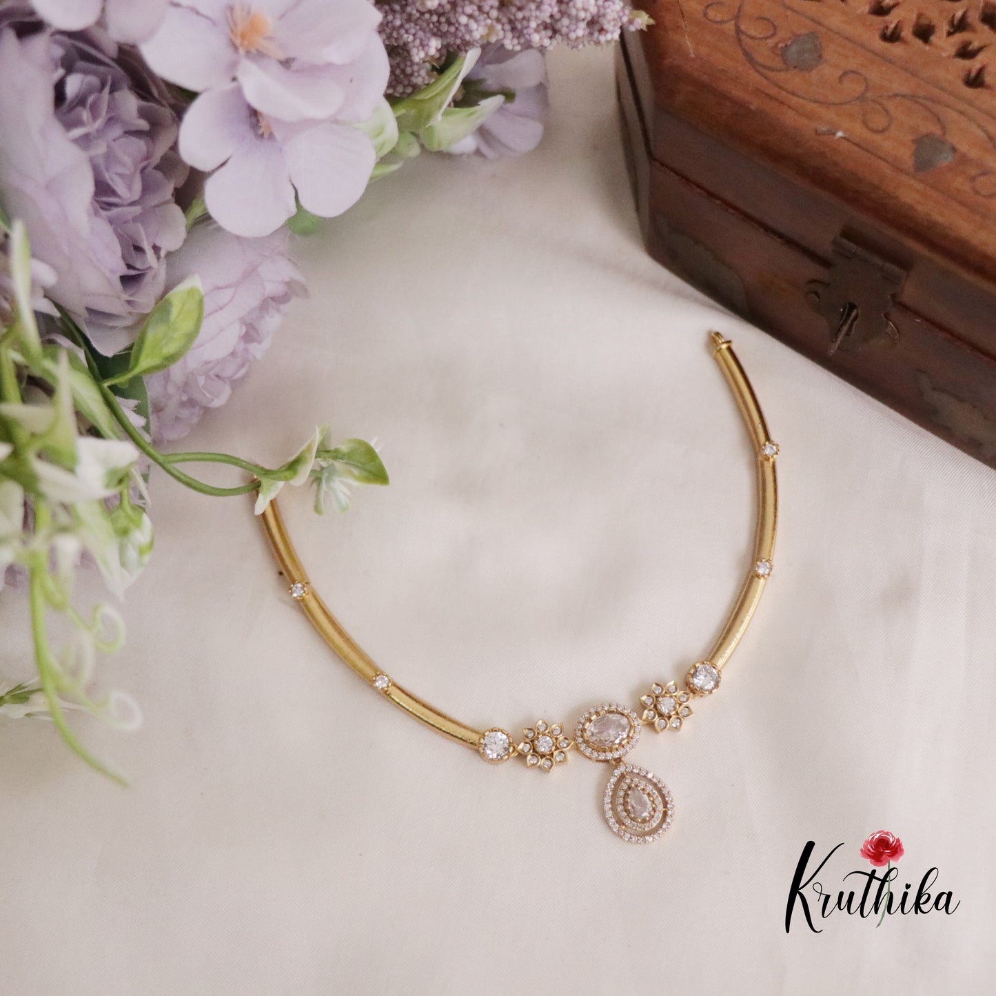 Simple Hali Necklace with Water Drop Pendant NC2188 (Available in 3 Colours)