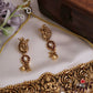 Gorgeous Antique Nagas Lakshmi Peacock Motifs Kemp Choker With Bead Drops NC2709 (Available In 2 Colors)