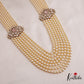 Gorgeous Multi Strand Pearl Chain With Victorian Side Pendant LH2033