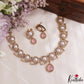 Elegant Pearl Leaf Motifs CZ Victorian Necklace NC3154 (Available In 6 Colors)