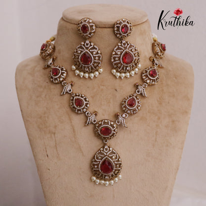 Classic AD Victorian Peacock Necklace NC2296 (Available in 2 Colors)