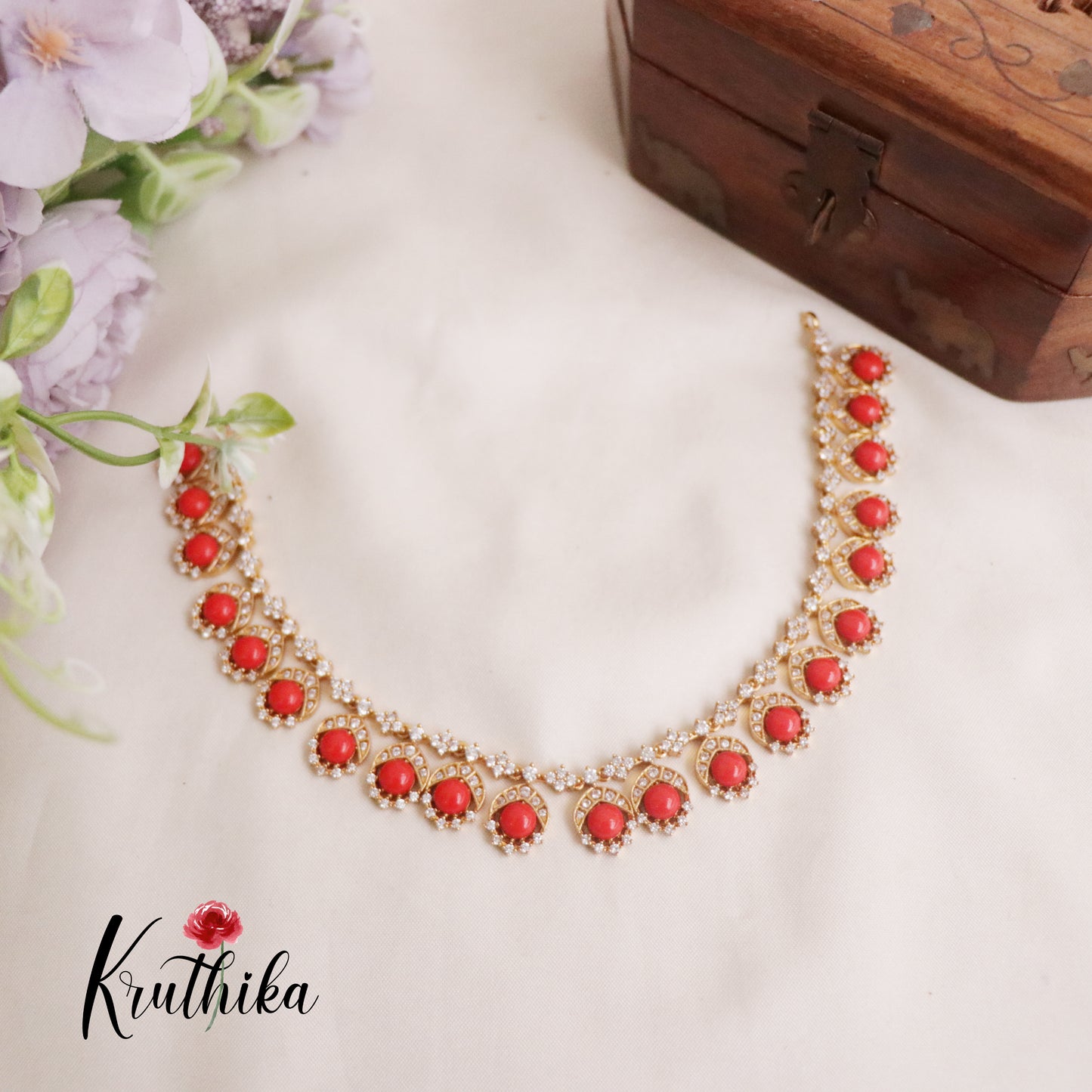 Simple AD Stone Pendant Drops Necklace NC2208 (Available in 3 Colours)