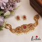 Elegant Floral Motifs AD Chocker With Triple Strand Bead Chains NC2809 (Available In 2 Colors)