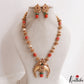Classic Antique Peacock Motifs Coral Pearl Mala NC3121