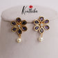 Beautiful Floral Ear Studs Pearl Drop E705 (Available in 5 Colours)
