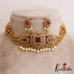 Elegant Floral Motifs AD Chocker With Triple Strand Bead Chains NC2809 (Available In 2 Colors)