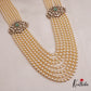 Gorgeous Multi Strand Pearl Chain With Victorian Side Pendant LH2033