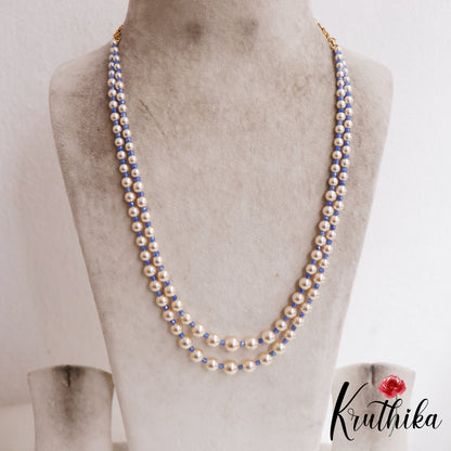 Elegant Double Layered Pearl Bead Mala NC2916 (Available In 2 Colors)
