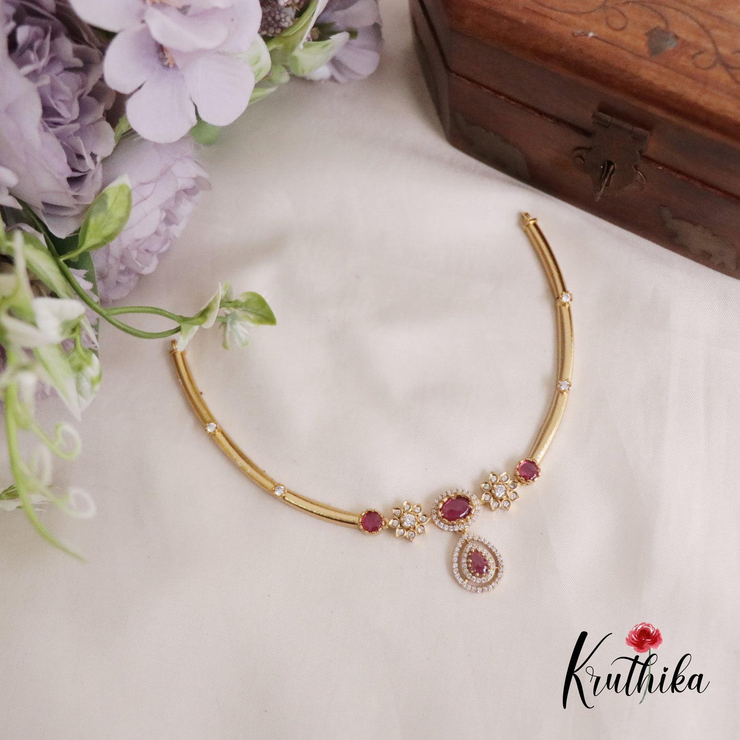 Simple Hali Necklace with Water Drop Pendant NC2188 (Available in 3 Colours)