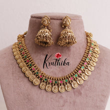 Premium Lakshmi Jadau Coin/Bottu Necklace NC2010 (Available in 4 Colours)