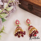 Stunning Floral Motifs Jadau Jhumka With Bead Drops E1048 (Available in 2 Colors)