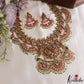 Stunning Antique Nagas Peacock Motifs Jadau Necklace With Pearl Drops NC3141