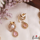 Elegant Pearl Leaf Motifs CZ Victorian Necklace NC3154 (Available In 6 Colors)