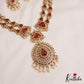 Stunning Geometric Motifs AD Victorian Necklace With Pearl Drops NC2772 (Available In 2 Colors)