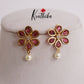 Beautiful Floral Ear Studs Pearl Drop E705 (Available in 5 Colours)