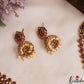 Premium Floral Peacock Motifs Jadau Necklace With Green Bead Drops NC2943 (Detachable Pendants)