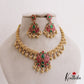 Elegant Antique Floral Motifs Jadau Necklace With Bead Drops NC2695 (Available In 2 Colors)