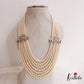 Gorgeous Multi Strand Pearl Chain With Victorian Side Pendant LH2033