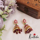 Stunning Floral Motifs Jadau Jhumka With Bead Drops E1048 (Available in 2 Colors)