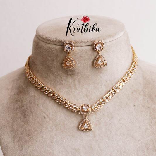 Trendy CZ Changeable Stones Necklace NC2055