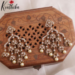 Beautiful Victorian AD Stone Chandelier Earrings E513 (Available in 6 Colours)