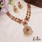 Stunning Geometric Motifs AD Victorian Necklace With Pearl Drops NC2772 (Available In 2 Colors)