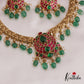 Elegant Antique Floral Motifs Jadau Necklace With Bead Drops NC2695 (Available In 2 Colors)