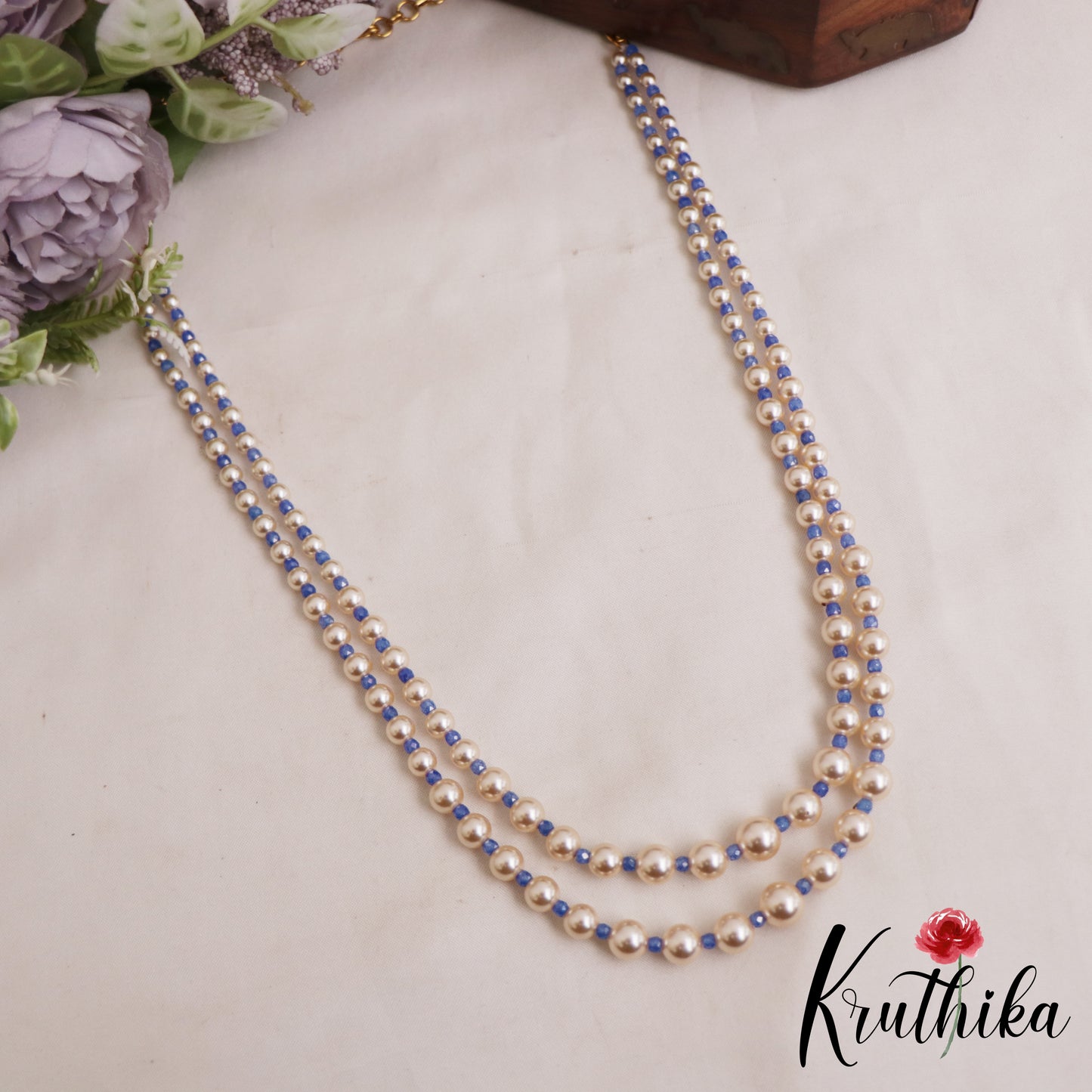 Elegant Double Layered Pearl Bead Mala NC2916 (Available In 2 Colors)
