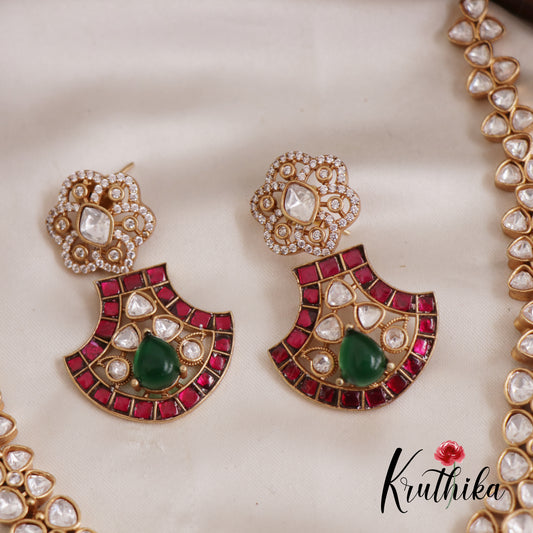 Stunning Geometric Motifs Mossanaite Jadau Necklace NC2606