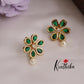 Beautiful Floral Ear Studs Pearl Drop E705 (Available in 5 Colours)
