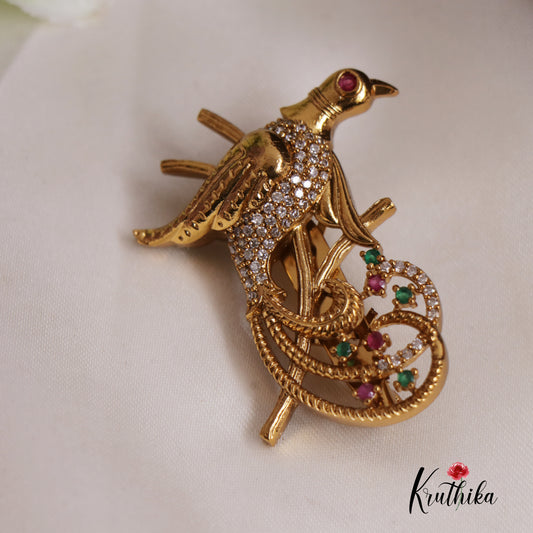 Beautiful CZ Peacock Trendy Saree Pin SP24