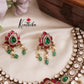Stunning Jadau Lotus Motifs With Bead And Pearl Drops Necklace NC2557