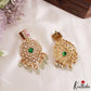 Gorgeous Geometric Peacock Motifs Polki Jadau Choker With Green Bead Drops NC3157