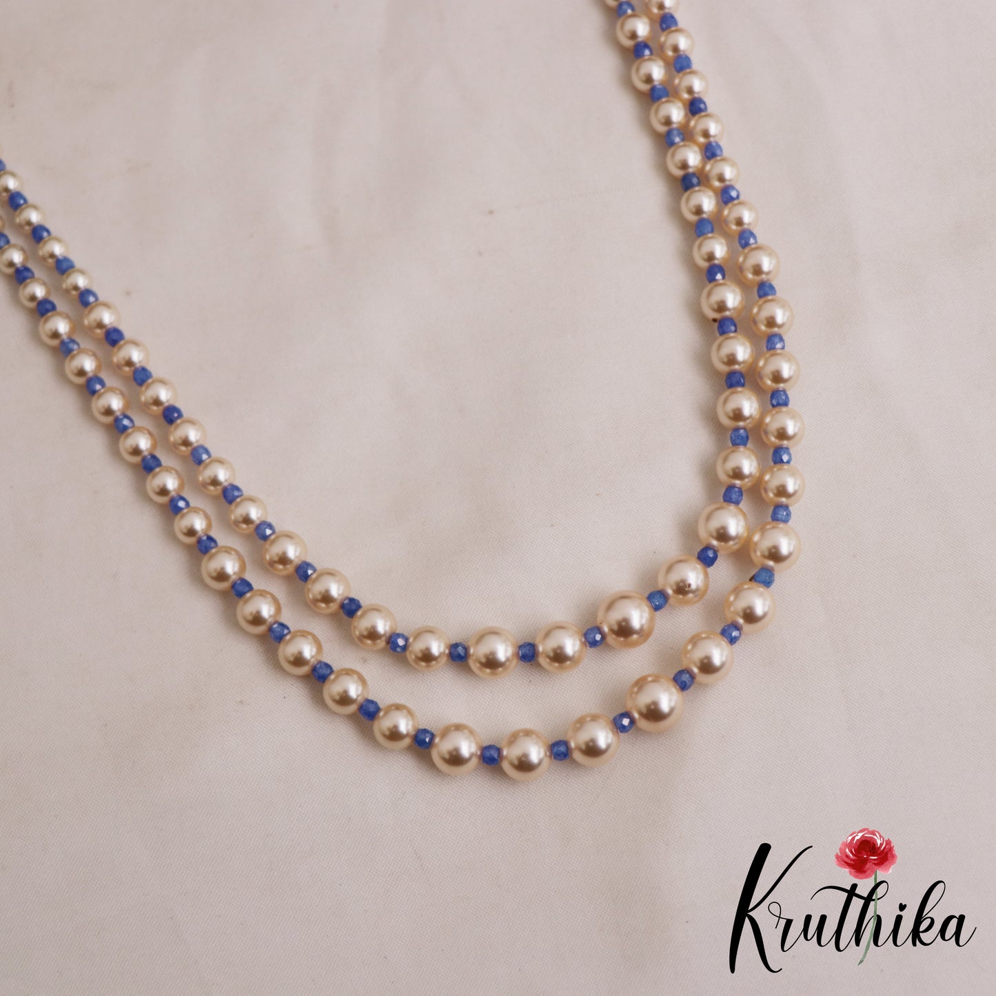 Elegant Double Layered Pearl Bead Mala NC2916 (Available In 2 Colors)