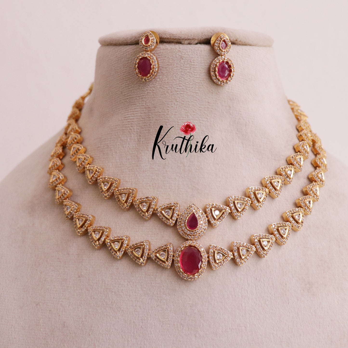 Trendy Two Layer AD Necklace NC1895 (Available in 3 Colours)