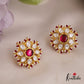 Stunning Pearl Border Floral Kemp Stud Earrings E957