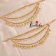 Simple three layer pearl earchains EC69