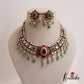 Stunning Jadau Lotus Motifs With Bead And Pearl Drops Necklace NC2557
