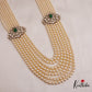 Gorgeous Multi Strand Pearl Chain With Victorian Side Pendant LH2033