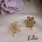 Beautiful Floral Ear Studs Pearl Drop E705 (Available in 5 Colours)