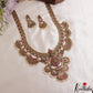 Classic Antique Nagas Lakshmi Peacock Motifs Jadau Haaram With Pearl Drops LH2169