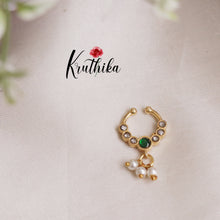 Simple Jadau Septum Nose Ring- No Piercing Required N31 (Available in 5 Colours)