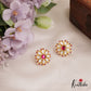 Stunning Pearl Border Floral Kemp Stud Earrings E957