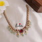 Pretty AD/Victoria Peacock Necklace with Pastel Green Beads NC1839