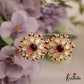 Stunning Pearl Border Floral Kemp Stud Earrings E957