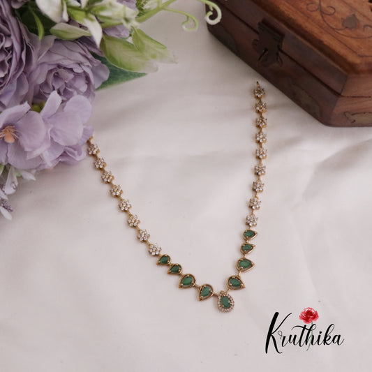 Simple Trendy AD Victorian Necklace NC2254 (Available in 2 Colours)