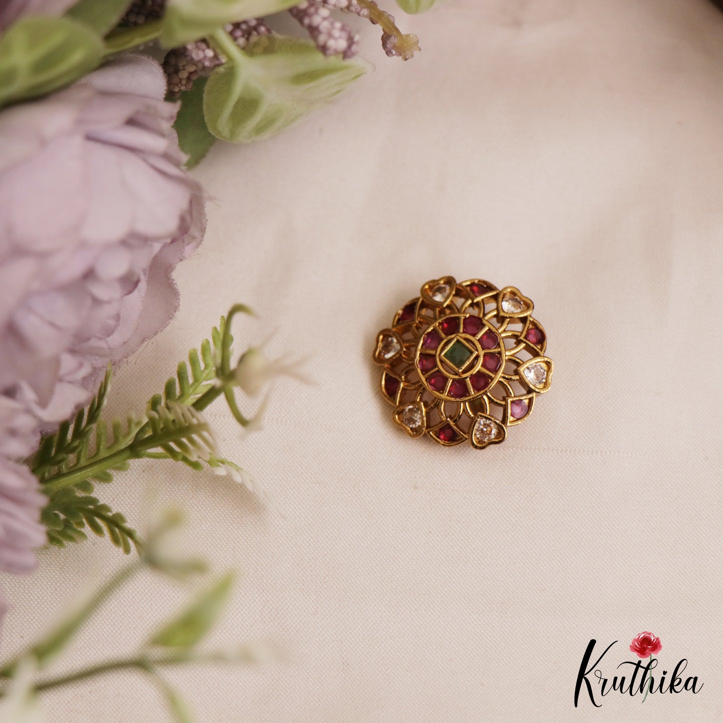 Elegant Floral Motifs Chandra Surya Kemp Hair Ornaments J386