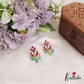 Trendy Floral Motifs Jadau Earrings With Green Bead Drops E919
