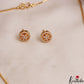 Simple AD Floral Motifs Gold-Tone Chain Pendant Set NC2931