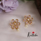 Beautiful Floral Ear Studs Pearl Drop E705 (Available in 5 Colours)
